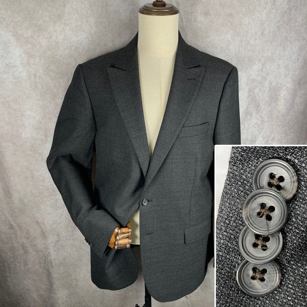 Vitale Barberis Canonico Blazer Men 44R Wool Jos a Bank Reserve Tailored Sport C
